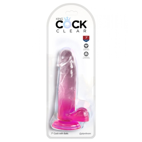 Фаллос King Cock Clear 7", Pipedream